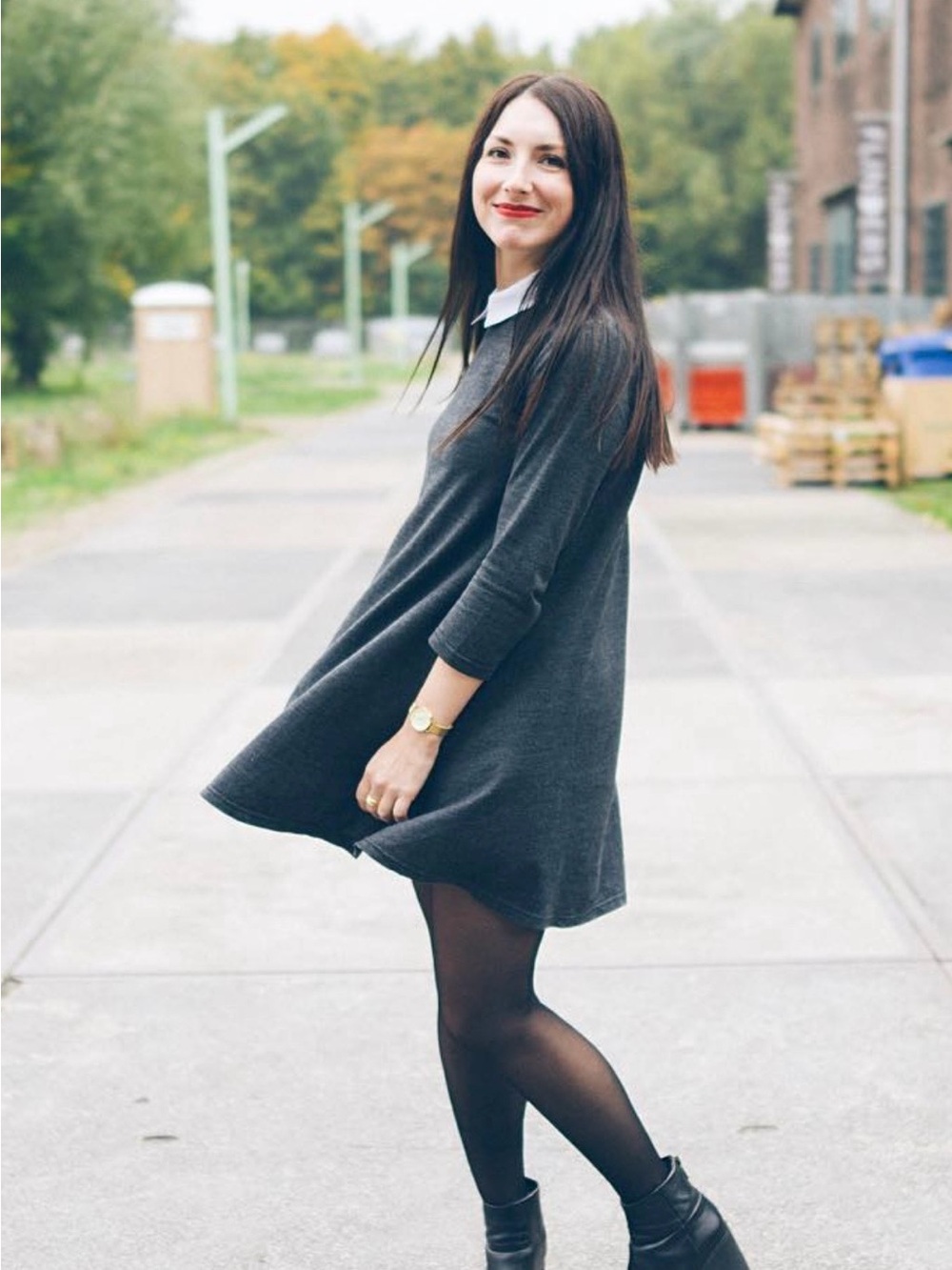 Minimum - Mini Swing Dress - Dark Grey